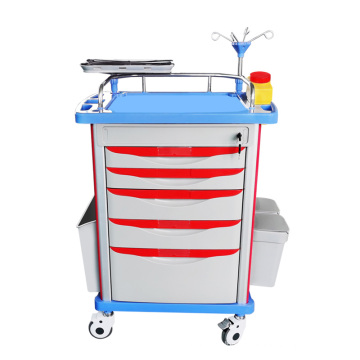 China Hospital Furniture ABS Medical ICU Emergency Trolley Patient Infusion Trolley